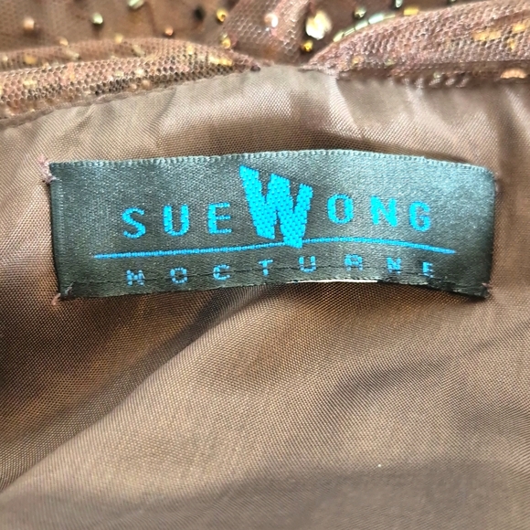 Sue Wong brown midi dress size 10 - Picture 6 of 6